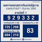 หวย1/6/65ออกอะไร